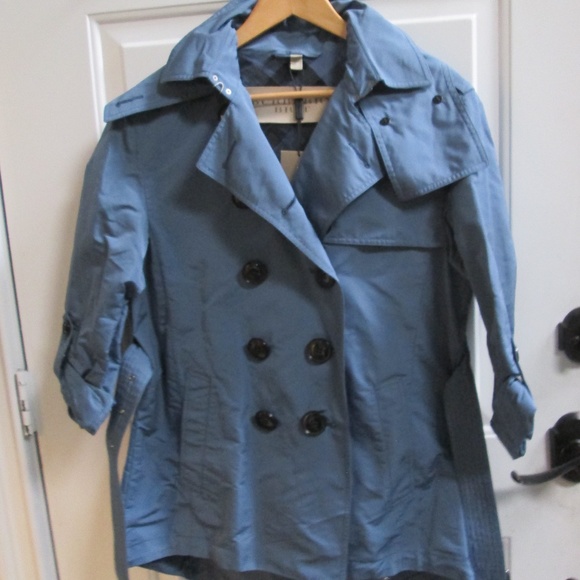 new BURBERRY light bluespring jacket Sz L